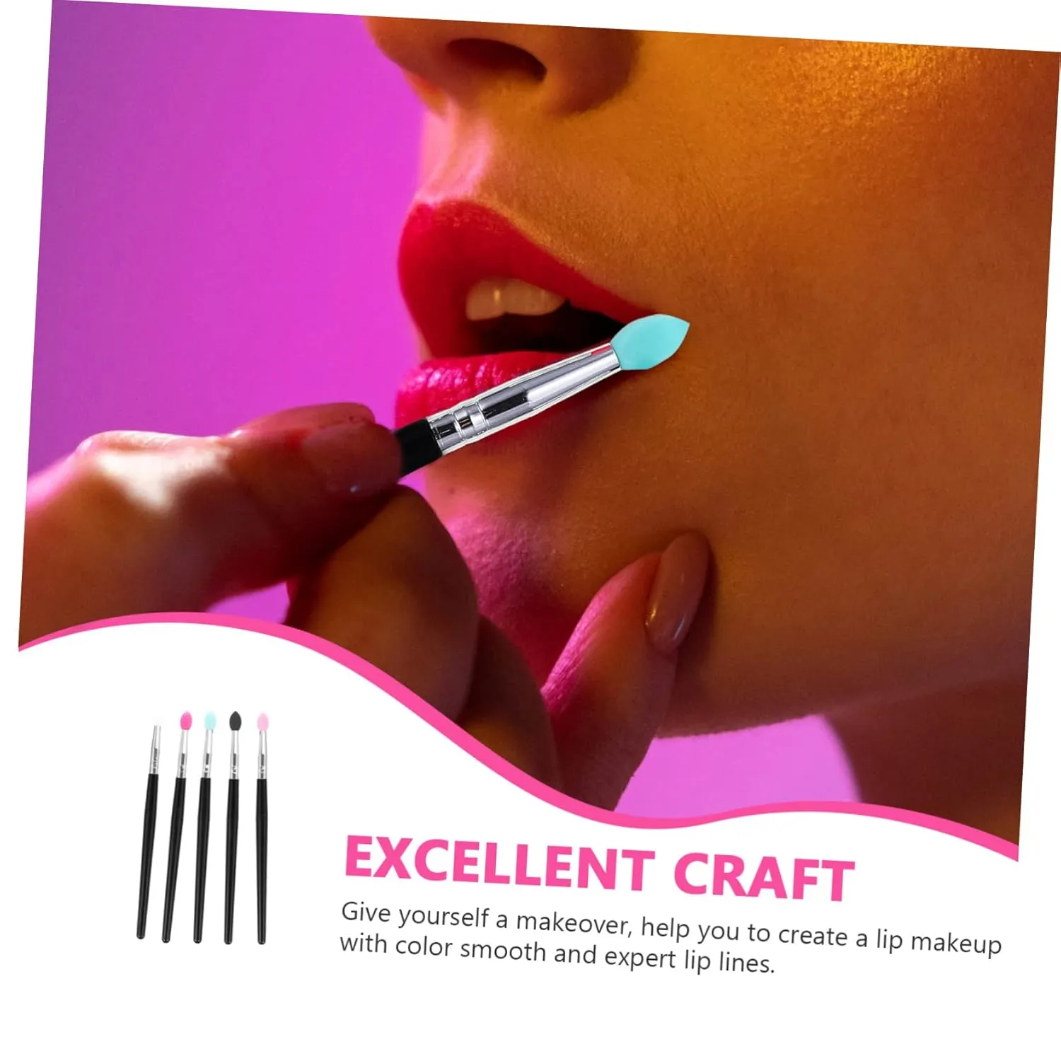 Didiseaon 15pcs Silicone Eyeshadow Brush Lipstick Applicator Lip Mask Tool Creative Makeup Brushes for Women Includes Translucent Tips for Precision Application