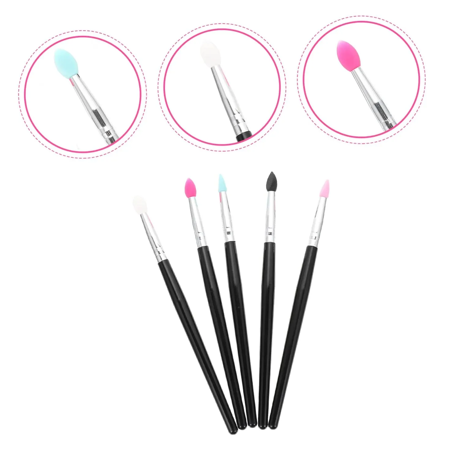 Didiseaon 15pcs Silicone Eyeshadow Brush Lipstick Applicator Lip Mask Tool Creative Makeup Brushes for Women Includes Translucent Tips for Precision Application