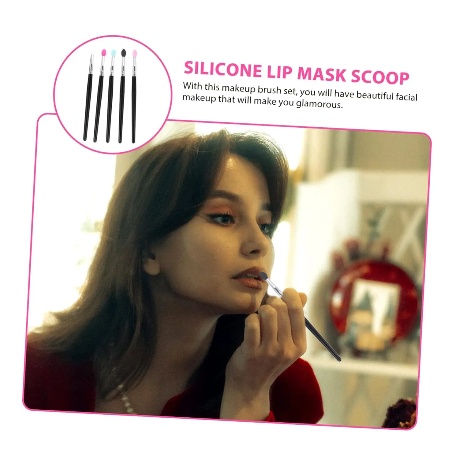 Didiseaon 15pcs Silicone Eyeshadow Brush Lipstick Applicator Lip Mask Tool Creative Makeup Brushes for Women Includes Translucent Tips for Precision Application
