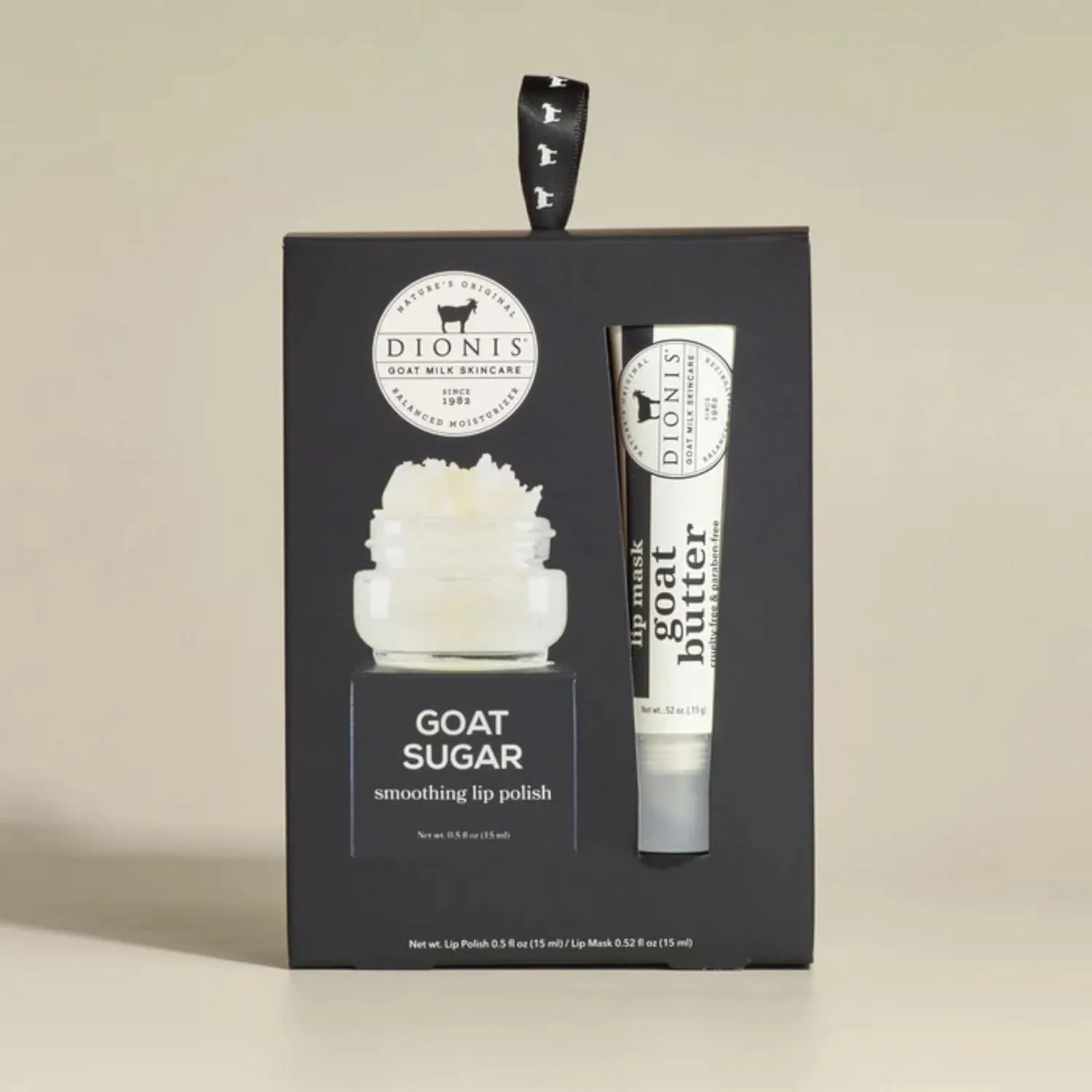 Dionis Goat Sugar Lip Scrub & Butter Overnight Lip Mask Kit - Goat Milk, Jojoba & Moringa Oils Moisturize & Repair Chapped Lips, Hydrate and Keep Moisture Locked In All Day, Original, 2PC