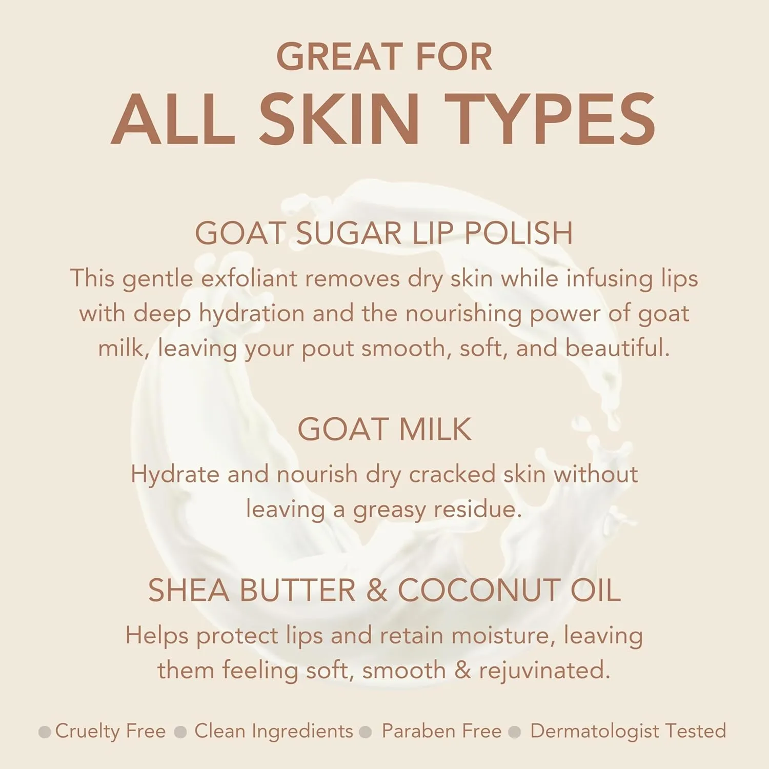 Dionis Goat Sugar Polishing Lip Scrub - Goat Milk, Jojoba & Moringa Oils Moisturize & Repair Chapped Lips, Gentle Exfoliation, Nourish, Soothe, Hydrate and Keep Moisture Locked In All Day
