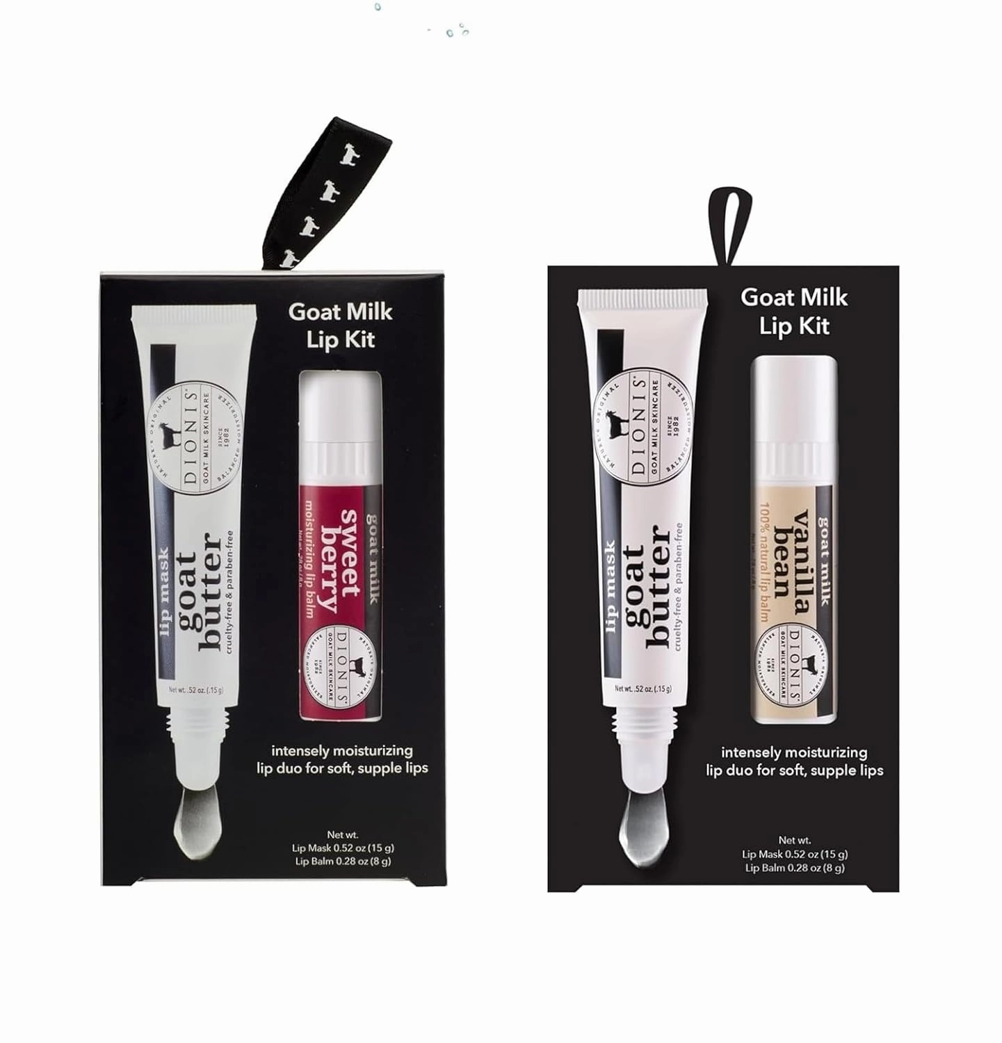 Dionis Goat Milk Lip Care Kit in Sweet Berry & Vanilla Bean – Overnight Lip Mask & All-Day Balm Set with Jojoba & Moringa Oils, Repairs & Locks in Moisture for Soft, Smooth Lips
