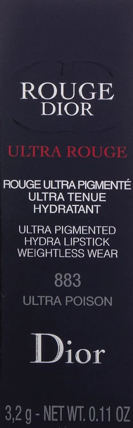 Dior Rogue Ultra Rouge Lipstick #883 Ultra Poison, 0.11 Ounce