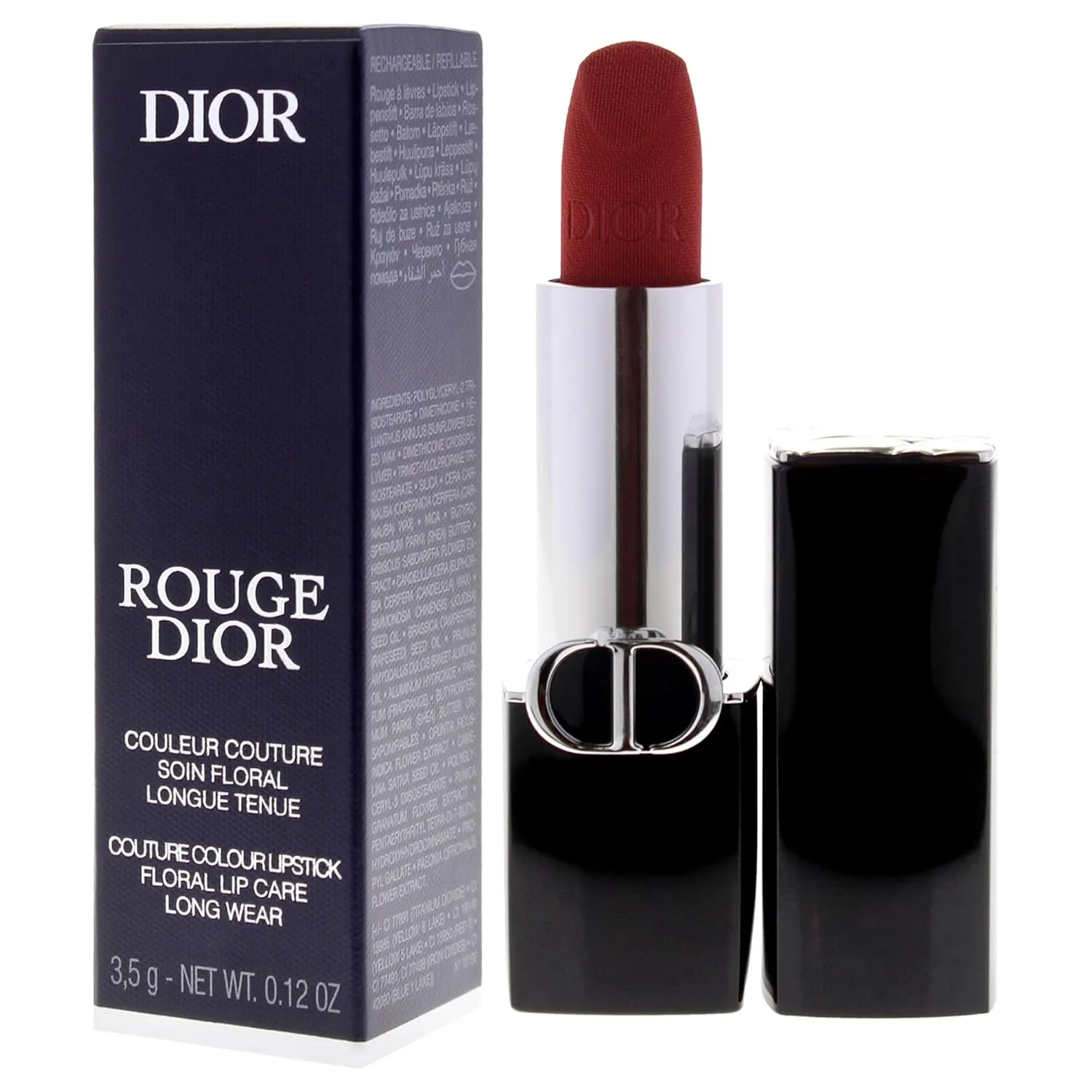 Dior Rouge Couture Velvet Lipstick - 772 Classic Rosewood by Christian for Women - 0.12 oz Lipstick (Refillable)