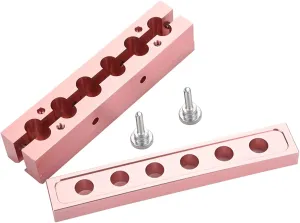 DIY Lipstick Mold, Aluminum Alloy Rose Gold Dual Uses Lip Balm Maker Tool DIY Makeup Cosmetics Lipstick Silicone Making Set for Beauty Home Use (6 Holes)
