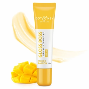 Do.t & K.ey Mango Passion Non Tinted & Colorless Lip Balm for Men & Women with SPF 50 (12gm) | Moisturization | Winter Care Lip Balm for Moisturized Lips| For Smoky, Dark & Dry Lips