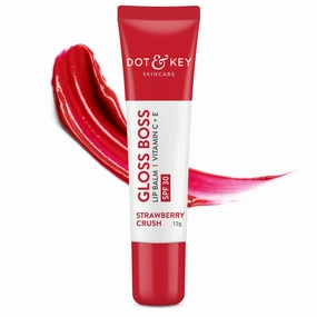 Dot. & Key Strawberry Lip Balm (12gm) for Moisturization | Soft and Naturally Pink Lips |Tinted Lip Balm with SPF 30 & Vitamin C   E | Lipbalm for Dry & Dark Lips | Lip Balm for Women