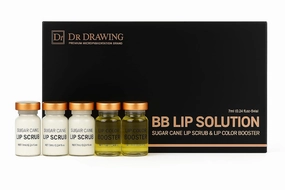 Dr. Drawing BB Lip Solution Kit – Lip Scrub & Booster Set for Hydrating & Smoothing Lips – 5 Vials – Professional Lip Care Treatment