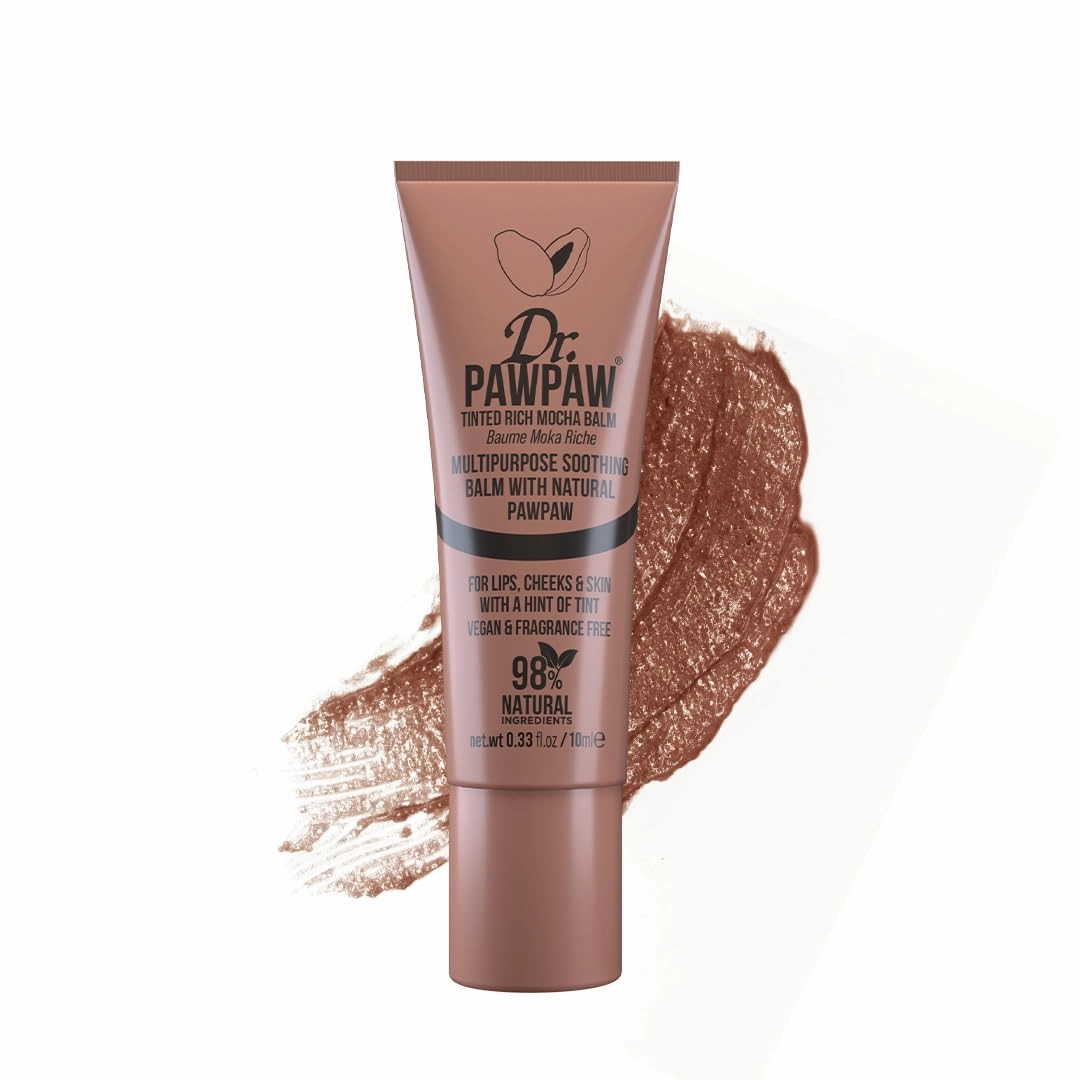 Dr. PawPaw Multipurpose Tinted - Lip Moisturizer with Buildable Color - Natural Tinted Lip Balm - Lip Balm for Sensitive Skin - Rich Mocha - 0.33 oz (Pack of 2)