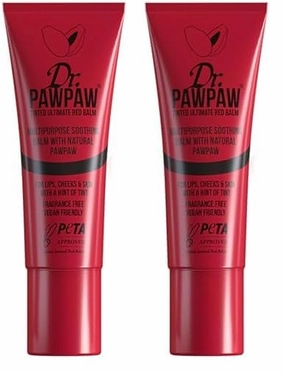 Dr. PawPaw Multipurpose Tinted - Lip Moisturizer with Buildable Color - Natural Tinted Lip Balm - Safe for Sensitive Skin - Ultimate Red - 0.33 oz (Pack of 2)
