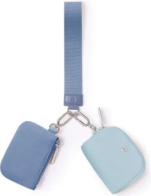 Dual Pouch Wristlet Wallets for Women, Mini Zip Around Wristlet Wallet, Double Pocket Wrist Wallet Portable Coin Purse Zipper, Gift for Women Mom Girl Friend Sister Her Wife Daughter Girlfriend