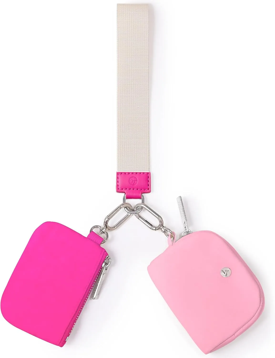 Dual Pouch Wristlet Wallets for Women, Mini Zip Around Wristlet Wallet, Double Pocket Wrist Wallet Portable Coin Purse Zipper, Gift for Women Mom Girl Friend Sister Her Wife Daughter Girlfriend