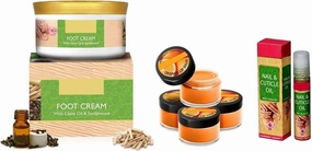 DURJA Foot Cream, Clove & Sandal Oil, 150g & Lip Balm, Orange & Shea Butter, 10g x 4 & Under Eye Cream, Almond Oil & Cucumber Extract, 30g...'