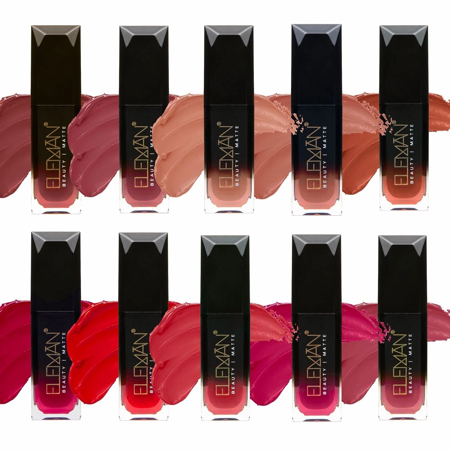 Eleman Beauty Matte Liquid Lipstick – Long-Wearing, Ultra-Pigmented Lip Color with Vitamin E Infusion, Soft-Touch, Feather-Proof, Smudge-Proof, Cruelty-Free Cosmetics, 0.19oz (Capri)