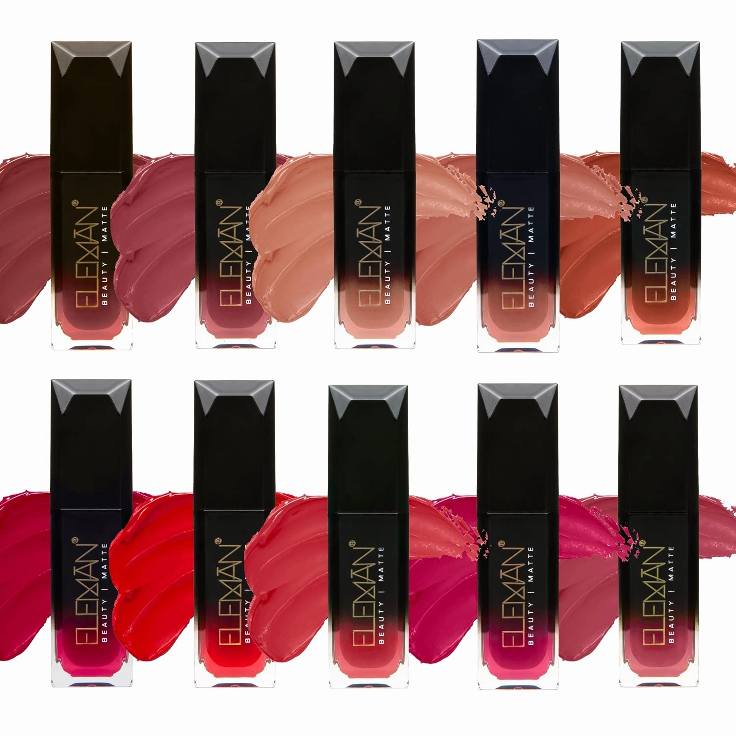 Eleman Beauty Matte Liquid Lipstick – Long-Wearing, Ultra-Pigmented Lip Color with Vitamin E Infusion, Soft-Touch, Feather-Proof, Smudge-Proof, Cruelty-Free Cosmetics, 0.19oz (Rio)