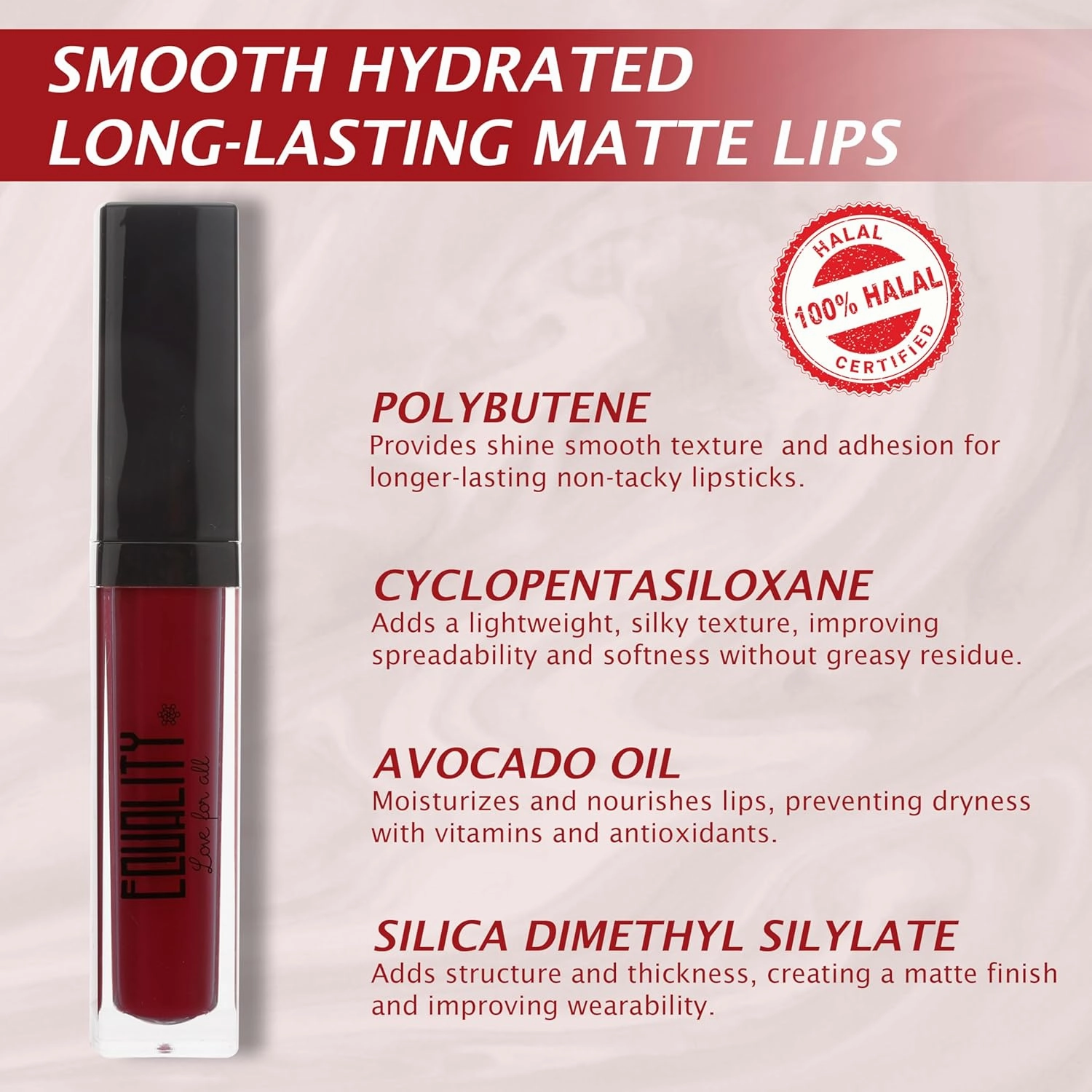 EQUALITY Liquid Velvet Lipstick Longwear ﻿No-Budge, Highly pigmented Lightweight, Dries to Matte Velvet Creamy Liquid Lipcolor Makeup, 6 g, 0.21 oz - Betty Boo
