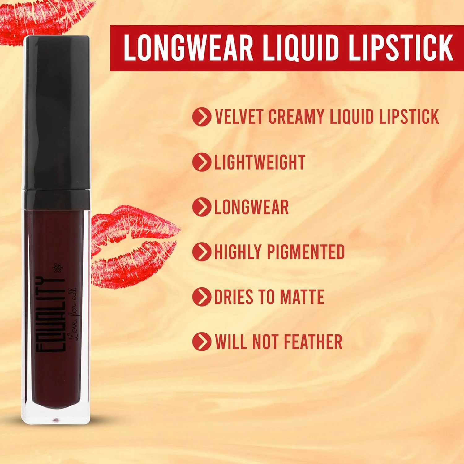 EQUALITY Liquid Velvet Lipstick Longwear ﻿No-Budge, Highly pigmented Lightweight, Dries to Matte Velvet Creamy Liquid Lipcolor Makeup, 6 g, 0.21 oz - Rehab