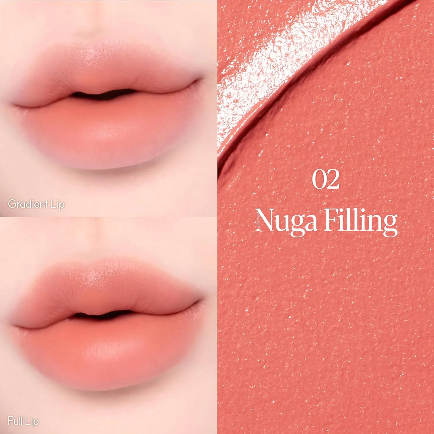espoir Couture Lip Tint Fitting Blur #2 Nougat Filling 0.14oz | Soft and Creamy Color for Blurry Lip Look | Smudge-Proof Fixing Lip Stain | Lightweight and Comfortable Matte Finish