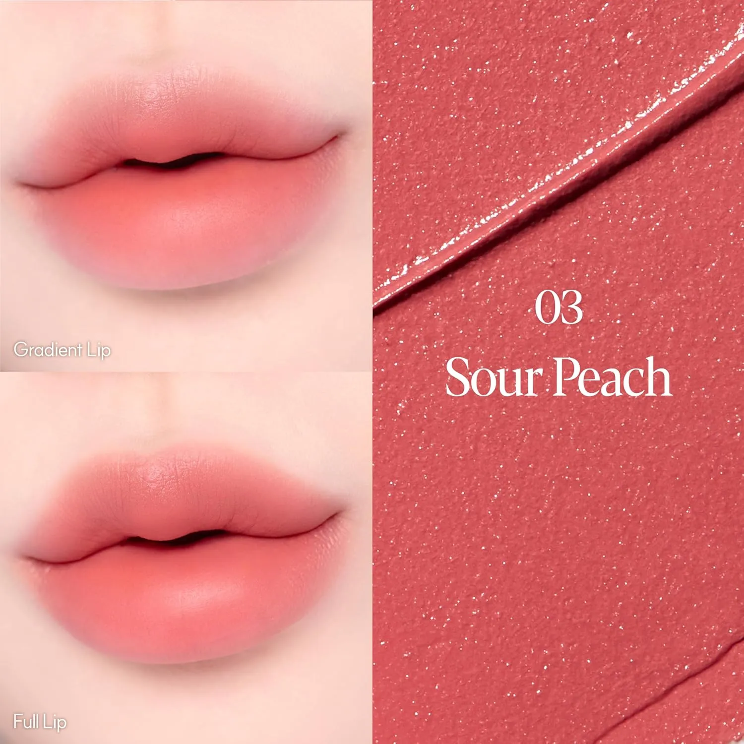 espoir Couture Lip Tint Fitting Blur #3 Sour Peach 0.14oz | Soft and Creamy Color for Blurry Lip Look | Smudge-Proof Fixing Lip Stain | Lightweight and Comfortable Matte Finish