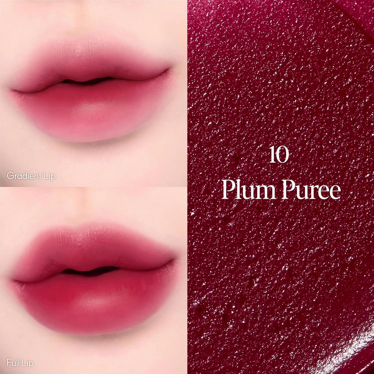 espoir Couture Lip Tint Fitting Blur #10 Plum Puree 0.14oz | Soft and Creamy Color for Blurry Lip Look | Smudge-Proof Fixing Lip Stain | Lightweight and Comfortable Matte Finish