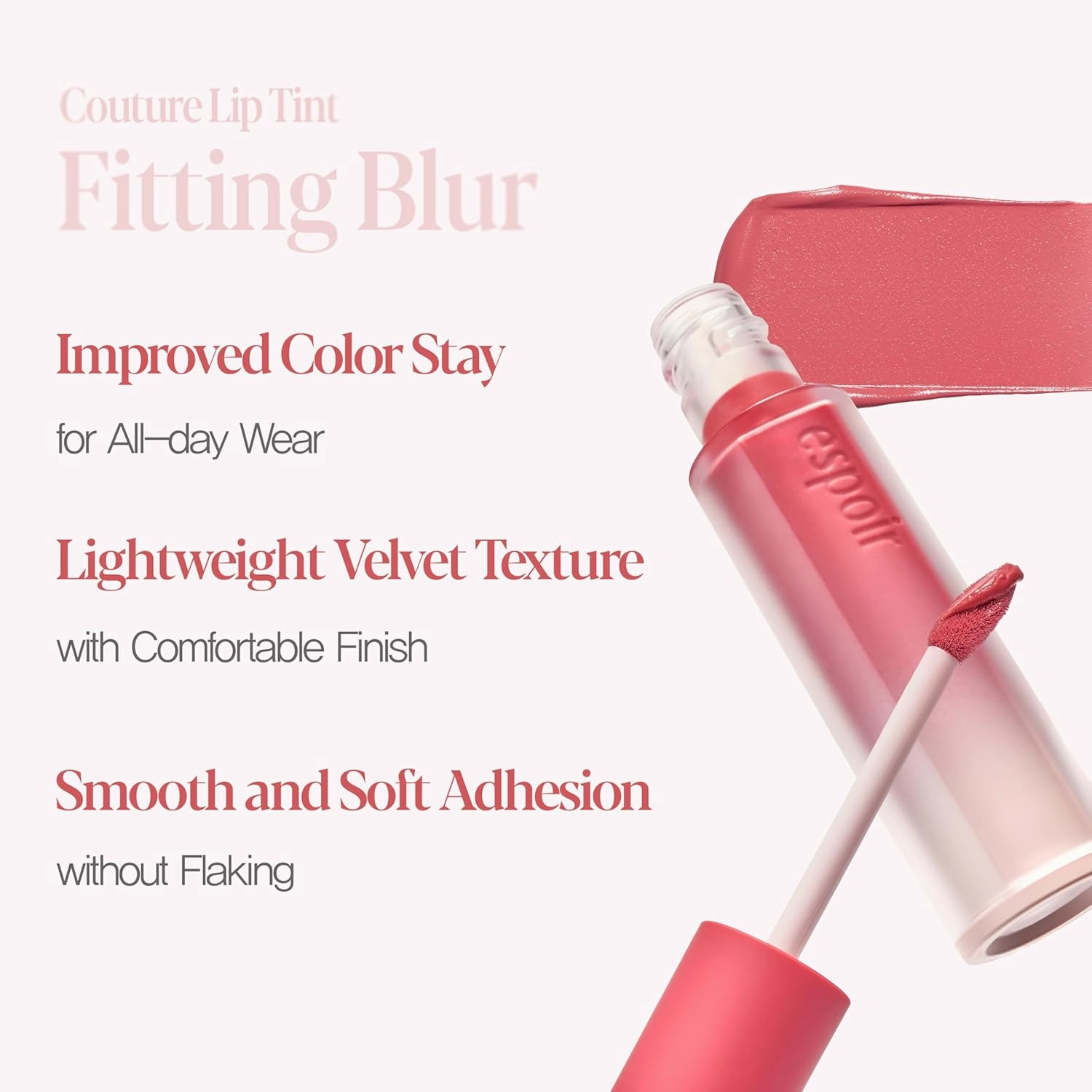 espoir Couture Lip Tint Fitting Blur #7 Berry Tart 0.14oz | Soft and Creamy Color for Blurry Lip Look | Smudge-Proof Fixing Lip Stain | Lightweight and Comfortable Matte Finish
