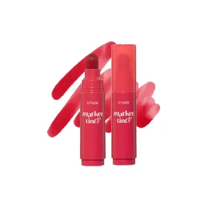 ETUDE Dear Darling Marker Tint #1 Raspberry Pop (5g) | Hydrating & Long Lasting Lip Stain | High Pigmented Lip Maker with Easy Drawing Tip | Korean Daily Lip Tint, Korean Makeup, Kbeauty