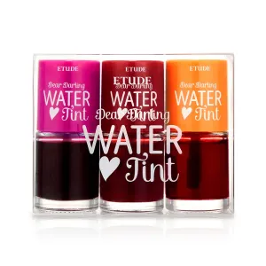 ETUDE Dear Darling Water Tint 3 Color SET (Cherry Ade Strawberry Ade Orange Ade, 9g*3) | Vivid Color Lip Stain with Moisturizing Weightless & Non-sticky Finish | Korean Makeup, Perfect for Gift