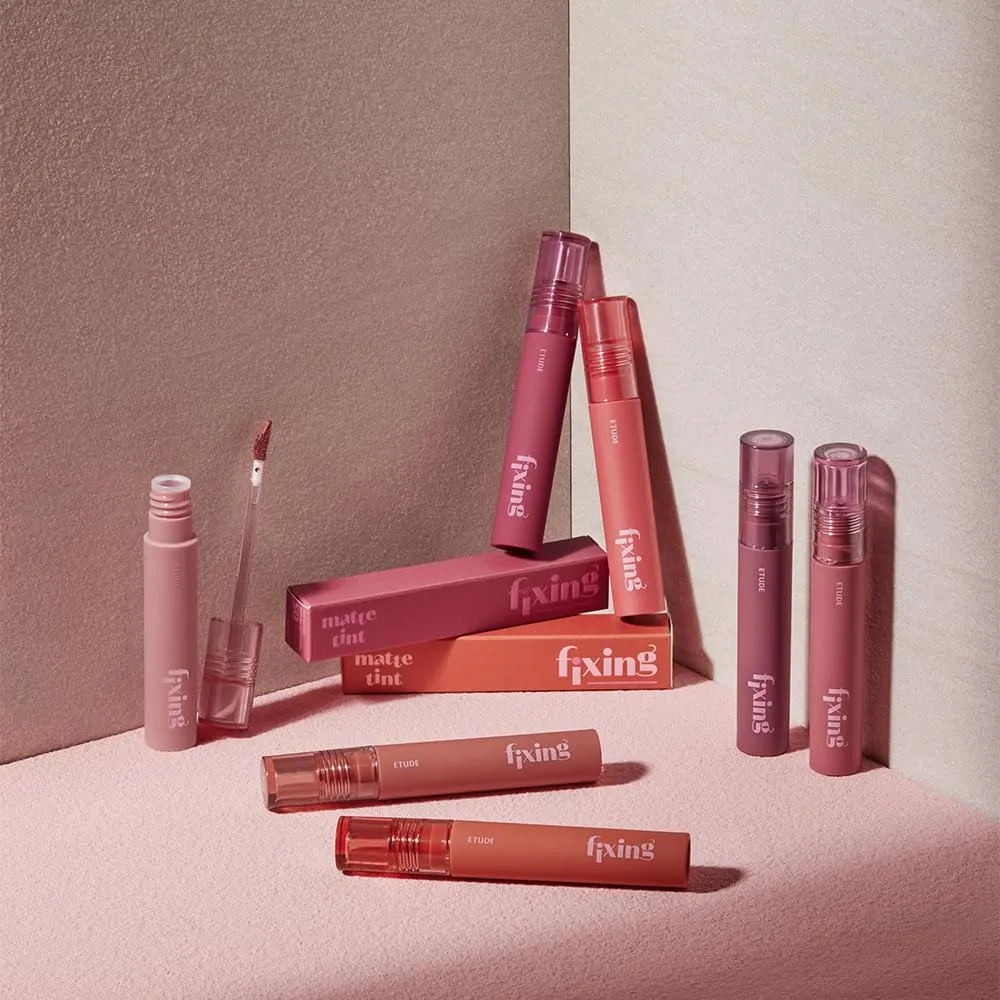 ETUDE Fixing Tint #07 Cranberry Plum (4g) | Long Lasting High Pigmented Liquid Lipstick | Waterproof Lightweight Matte Finish Lip Stain | Full Coverage | Korean Makeup, Kbeauty