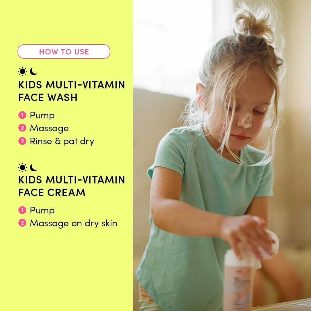 Evereden Happy Kids Skin & Lips Routine - Multi-Vitamin Face Wash & Face Cream Peach & Tinted Lip Oil Sakura Pink Set - Clean & Vegan Skin Care for Kids 3  - Moisturizing, Nourishing, & Protective
