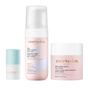 Evereden Kids Happy Face Duo Cool Peach and Kids Lip Balm - Multi-Vitamin Kids Face Wash, Kids Face Cream and Kids Lip Balm Set - Clean & Vegan Skin Care for Kids 3  - Moisturizing, Nourishing, & Prot