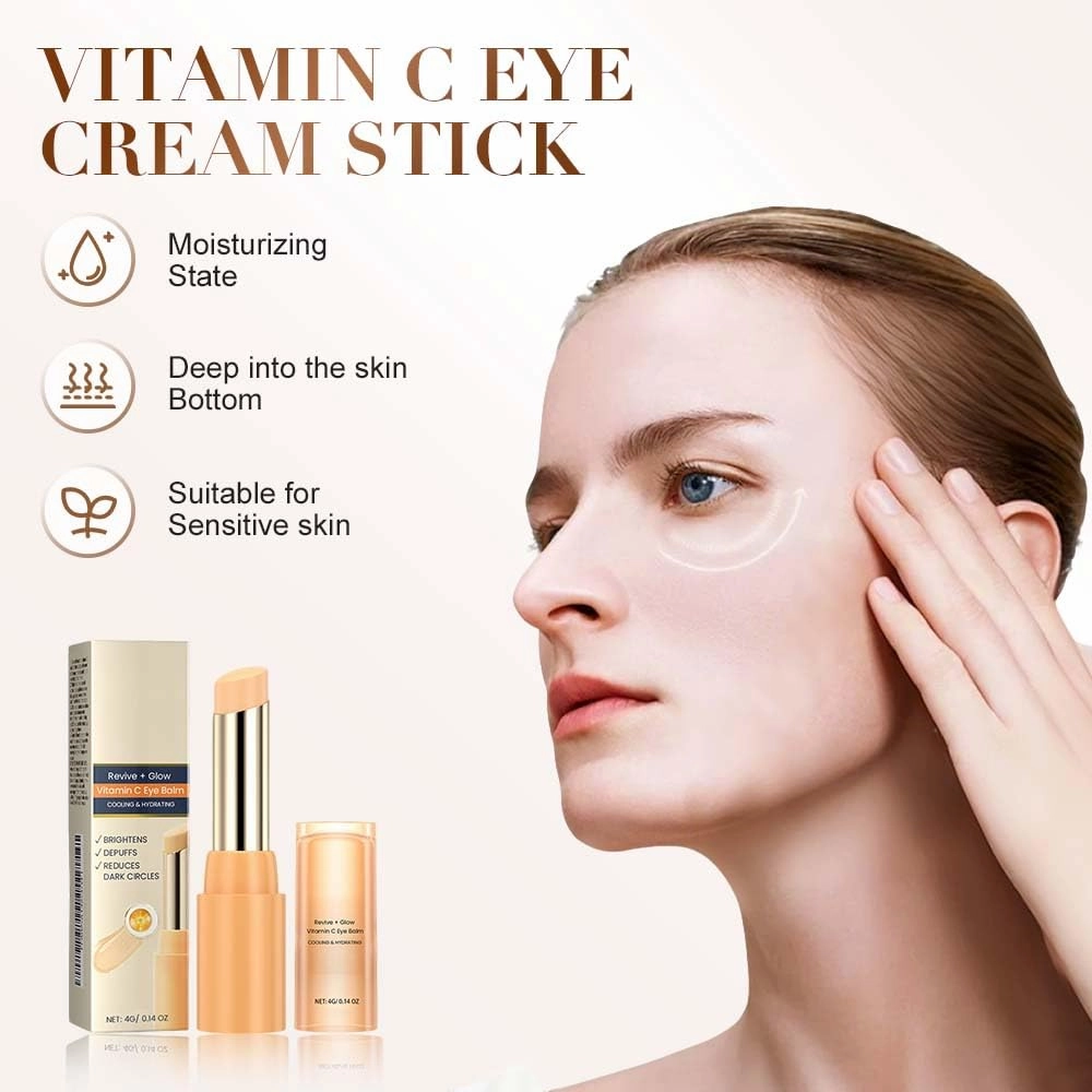 Eye Balm with Vitamin C Brightens and Reduces Puffiness, 2025 Upgrade Revive Under Eyes Balm with Vitamins C for Dark Circle, Vitamin C Eye Balms Stick Eyes Cream for Women (1)