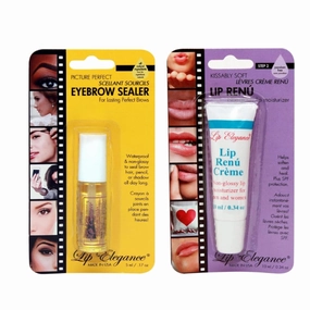 Eyebrow Sealer -0.17 oz Eyebrow Setting Gel  Lip Renu Cream -0.34 Non-Glossy Lip Cream Bundle