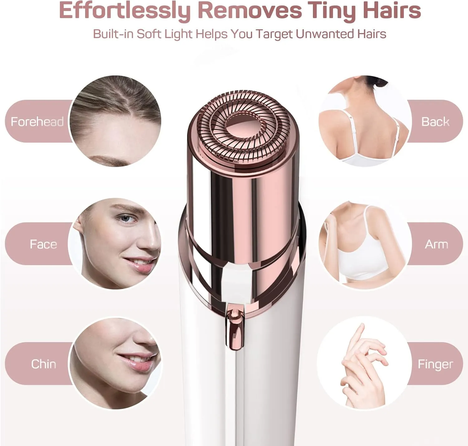 Facial Hair Removal for Women, Gurelax Electric Face Shaver, Painless Facial Hair Remover, Rechargeable Hair Removal Device for Lip, Chin with a Velvet Bag