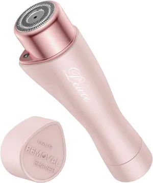 Facial Hair Remover for Women, Leuxe Painless Hair Removal Waterproof Shaver Razor with LED Light for Peach Fuzz Fine Hair Chin Cheek Upper Lip (Rose)