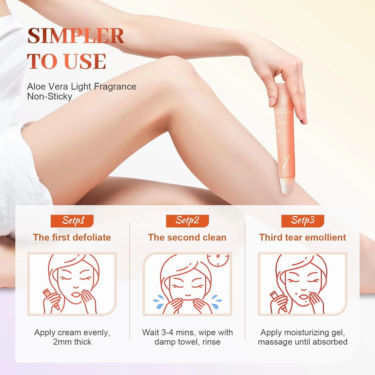 Facial Hair Removal Cream for women, 2025 New Hair Removal Cream for Face, Gentle and Soothing Lip-Hair-Remover (3)