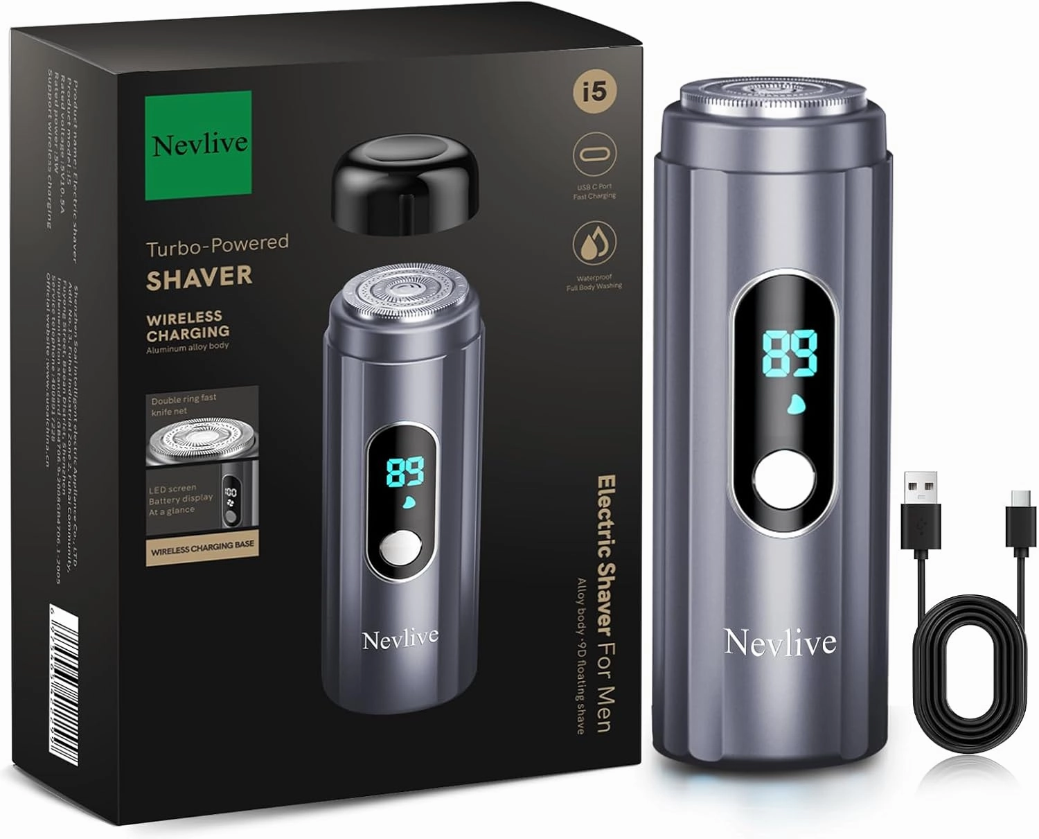Facial Hair Removal for Women, USB-C Rechargeable Body Hair Trimmer, Mini Electric Shaver, Personal Groomer for Women, Waterproof Wet/Dry Groomer - Face Lips Body Painless Facial Razor (Gray)