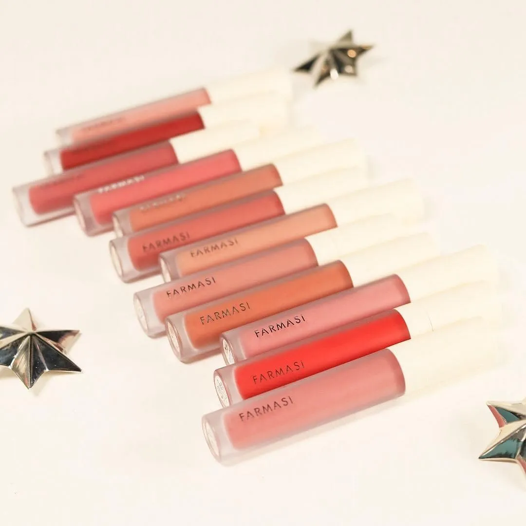 FARMASi Make Up Matte Liquid Lipstick, Long-Lasting and Ultra-comfortable, High-Impact, Lightweight, Organic, Pure Pigments 0.14 fl.oz (Cool Girl)