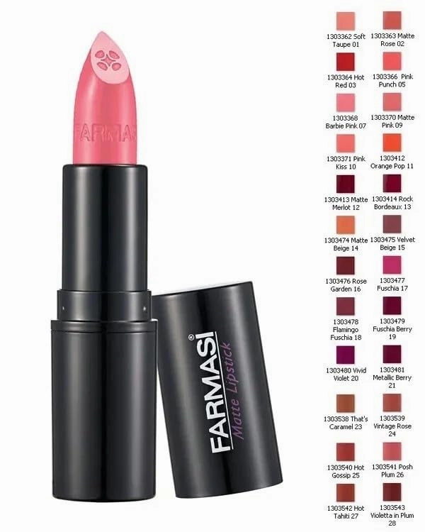 FARMASi Matte Lipstick HOT RED 03 – High Pigment Rich Color Long-Lasting Lipstick for All-Day Wear Smooth Velvety Matte Finish Lightweight Comfortable Texture 4g/0.14oz Lip Makeup for Women