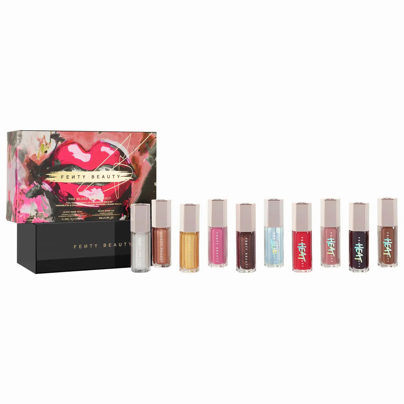 Fenty Beauty - The Gloss Bomb Vault Full-Size Universal Lip Luminizer 10-Piece Set