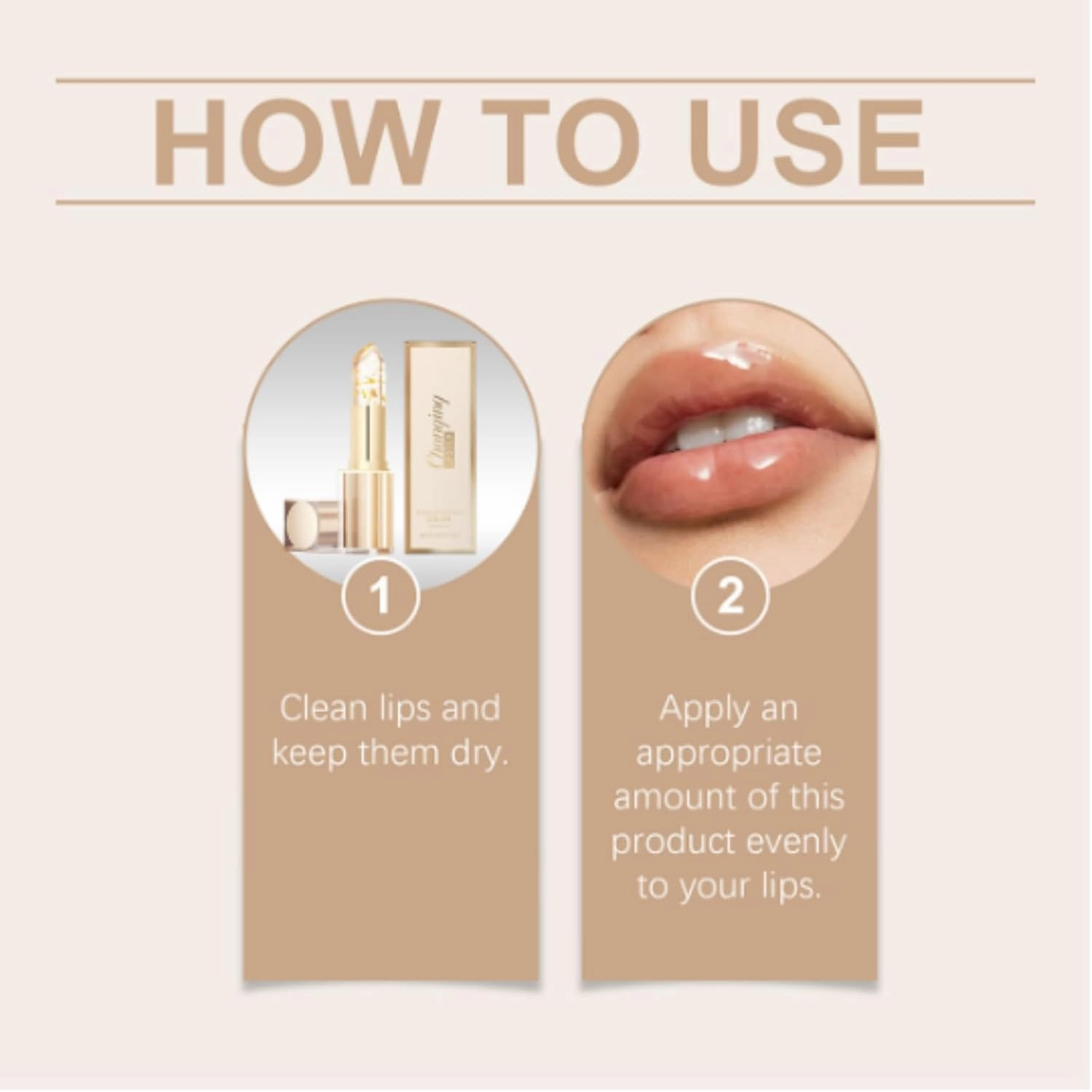 Filgaentrme Lipstick, Gold Crystal Color Changing Lipstick, Long Lasting 24 Hours Moisturizing Glossy Shine Lip Gloss, Transferproof Color for Women,Lip Tint Natural Non-fading (3)