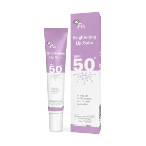 Fi"x Brightening Lip Balm With SPF 50 PA    for Pigmented & Dry Lips | 4% Kojic Acid, 2% Alpha Arbutin | Moisturizes, Hydrates & Brightens Pigmented Lips | For Men & Women - 15Ml