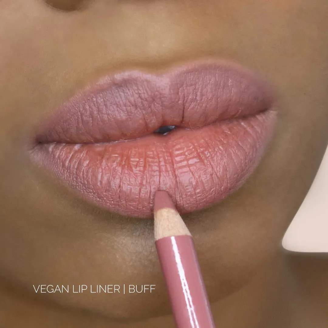 FITGLOW Beauty - Natural Lip Liner Pencil With Blending Brush | Vegan, Woman-Owned Clean Beauty (Buff)