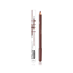 FITGLOW Beauty Vegan Lip Liner Pencil | Long-Lasting Lip Enhancer with Blending Brush | Hydrating Plumping Lip Liner | Smudge-Proof Lip Perfector | Define Shape & Fill | Root, 1.1g