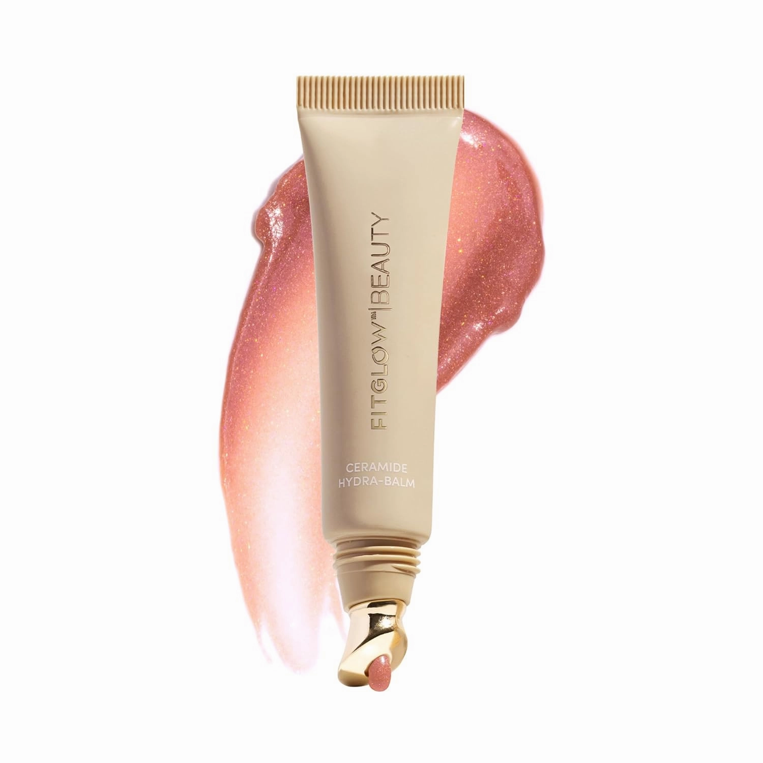 Fitglow Beauty Ceramide Hydra-Balm Lip Gloss | Hydrating Lip Serum with Peptides & Glutathione | Plumping & Anti-Aging Lip Treatment | Dry & Chapped Repair | Vegan & Cruelty-Free | 12g - Glow Getter