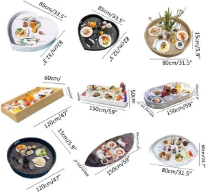 Floating Tray Swimming Pool Floating Breakfast Tray,Luxury Floating Tray,Hotel Water Rattan Basket,Open-Air Afternoon Tea Dinner Plate for Breakfast Tea Tray Party Wedding Photo
