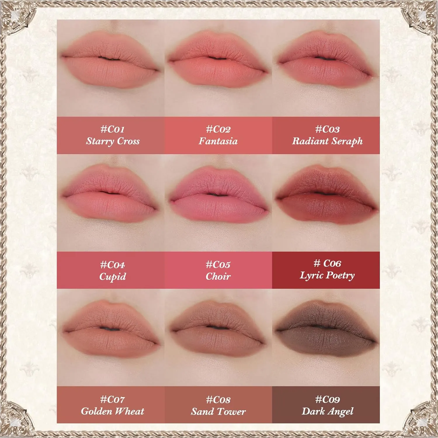 Flower Knows Little Angel Matte Lipstick,Super Soft & Ultra Silky Lip Mud Stick,Long Lasting & Moisturizing Vegan Lip Makeup for Girls&Women,Velvety Pink Finish(C06 Lyric Poetry)