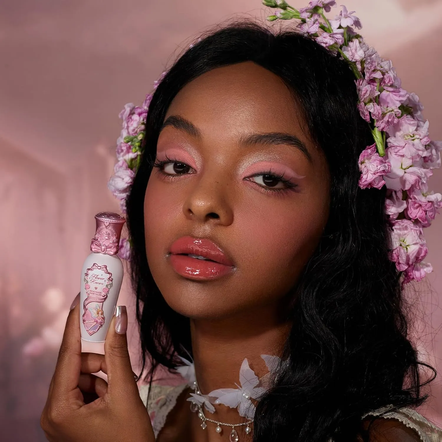 Flower Knows Midsummer Fairytales Coating Lip Lacquer,Glowy Non-Fading Lip Gloss,Hydrating Tinted Lip Oil for Girls&Women,Vegan & Cruelty Free,0.17Fl Oz(G01 Alice)