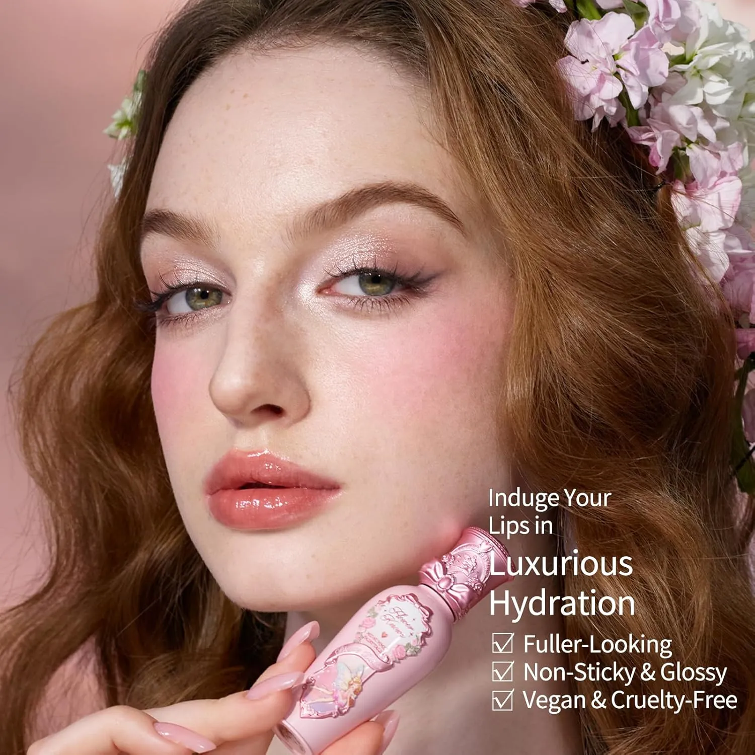 Flower Knows Midsummer Fairytales Coating Lip Lacquer,Glowy Non-Fading Lip Gloss,Hydrating Tinted Lip Oil for Girls&Women,Vegan & Cruelty Free,0.17Fl Oz(G04 To the Moon)
