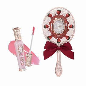 Flower Knows Violet Strawberry Rococo Glitter Lip Gloss G01 Strawberry Macaron Strawberry Cupid Hand Mirror Red Velvet