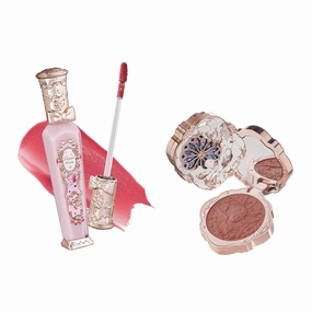 Flower Knows Violet Strawberry Rococo Glitter Lip Gloss G02 Little Angel Embossed Blush 01